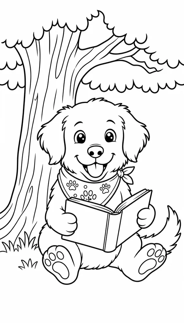 Example puppy scene: under a tree