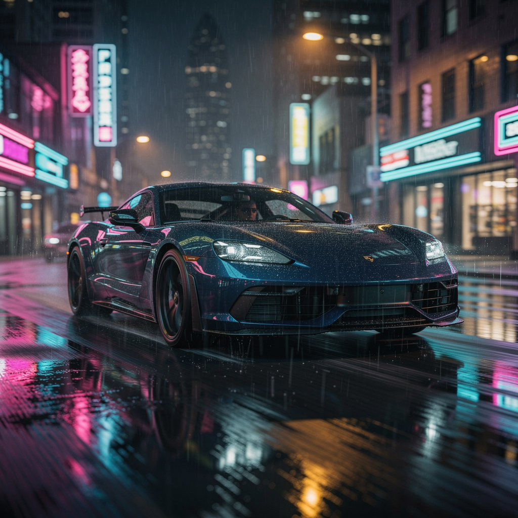 Night Car Scene Lighting