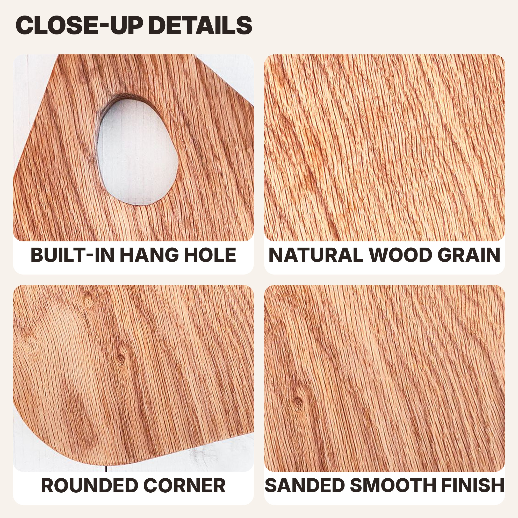 Wooden board: Close-up details