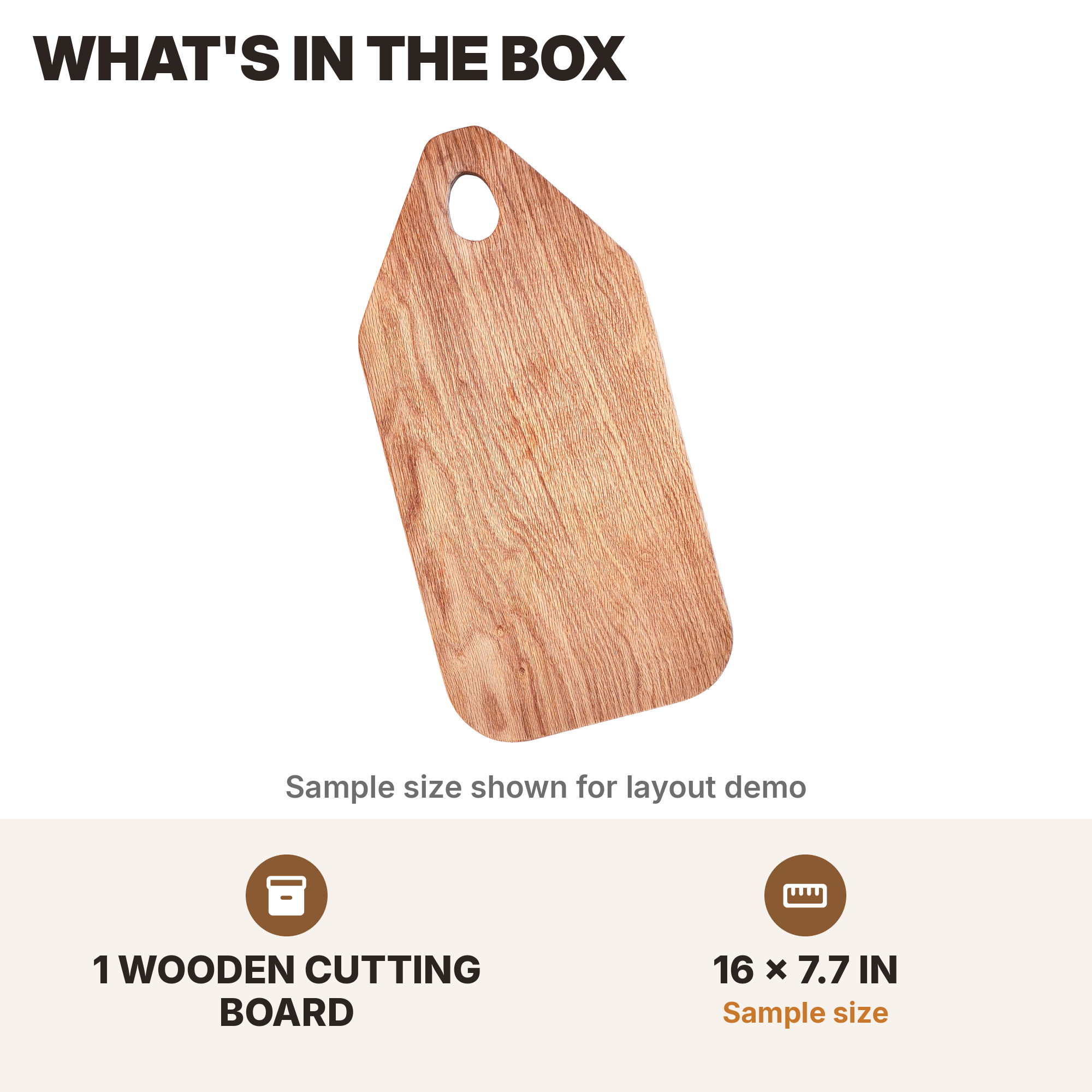 Wooden board: Package contents