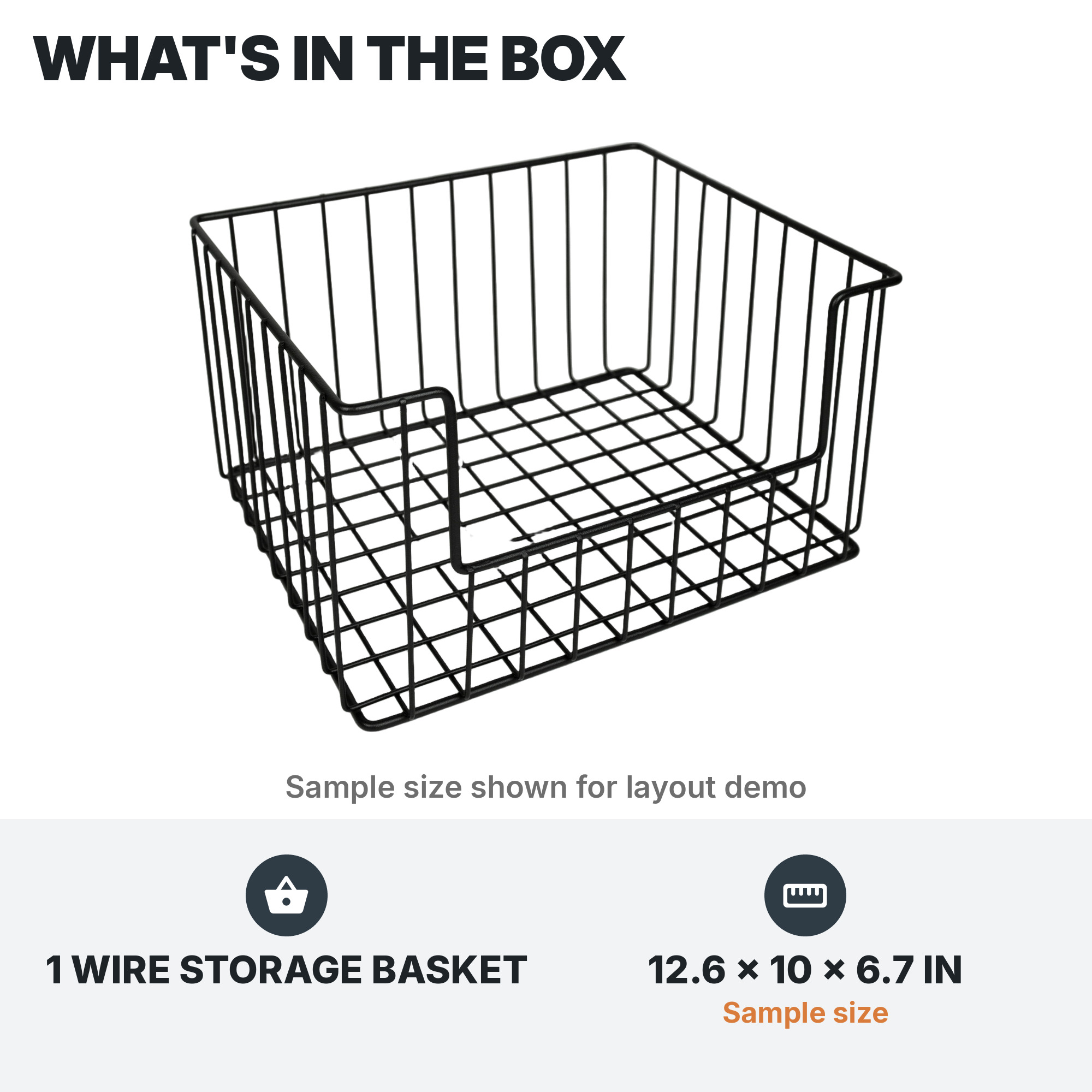 Wire basket: Package contents